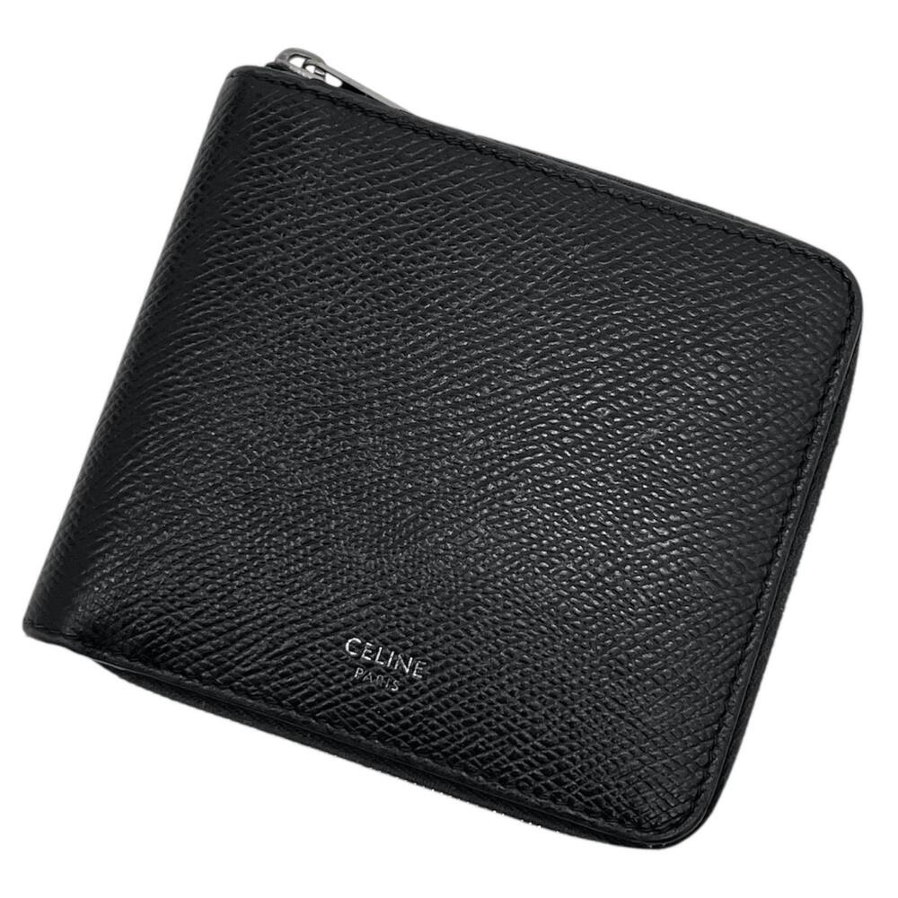 Celine Zip by Fold Wallet Round Zipper Black